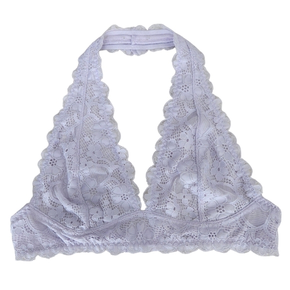 Free People Other - Intimately Free People Lace Halter Bralette Purple Lined Bra Medium